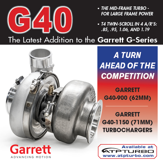 Garrett's NEW G-Series G40 mid-frame turbo packs large-frame power but with quicker spool! Available in T4 Divided turbine with 4 different A/Rs to choose from...