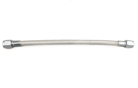Steel braided Hose, -6 AN, for coolant or oil use, 18 inches long,  straight/straight ends