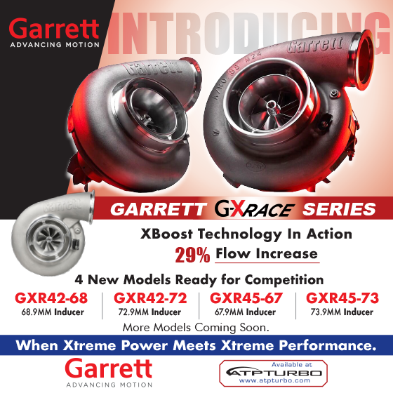 GARRETT debuts the new G-XRace series by launching 4 new models for Xtreme performance in racing.....now available at ATP Turbo...Click for MORE INFO...